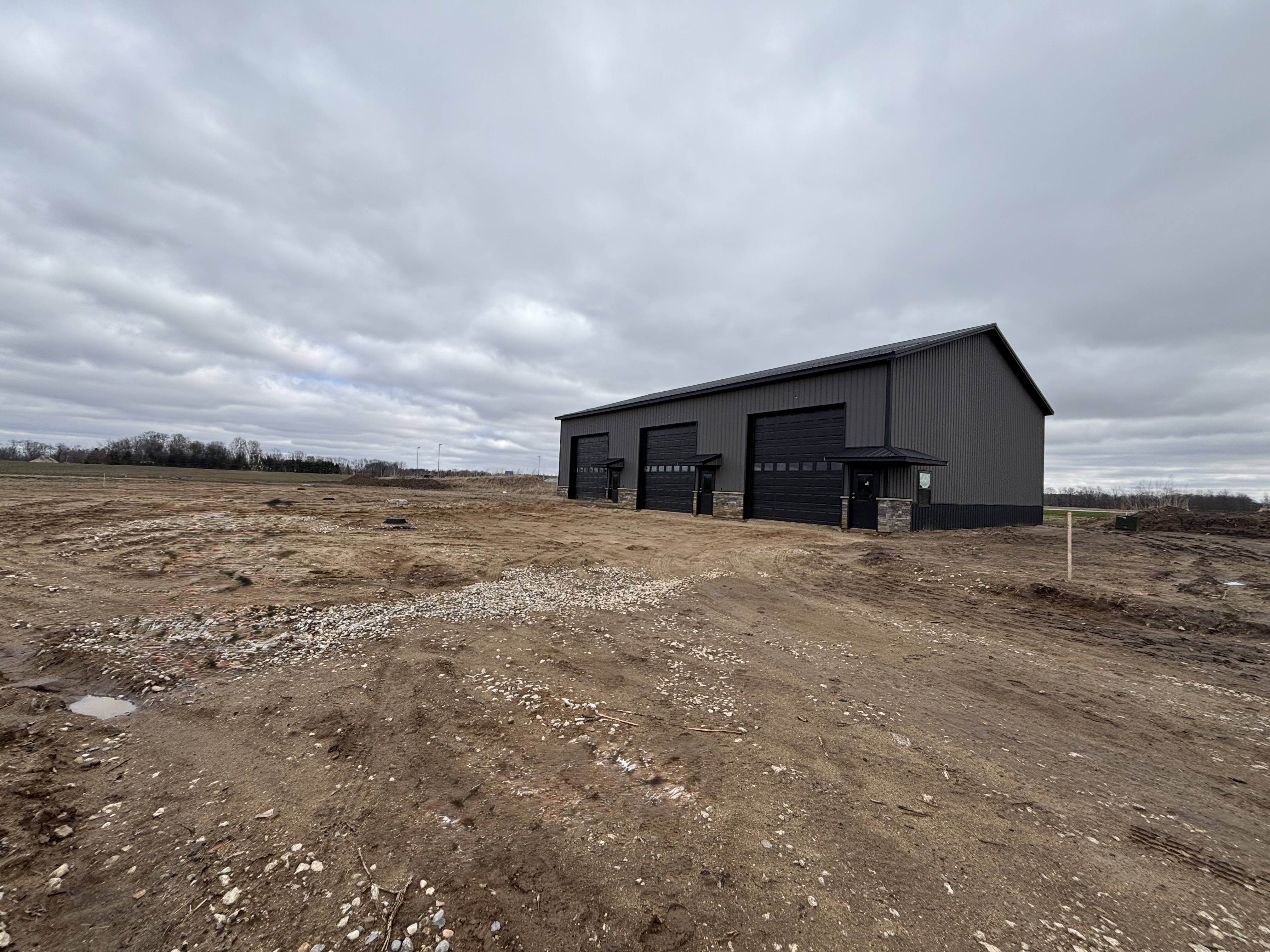 Progress — building exterior and site approach